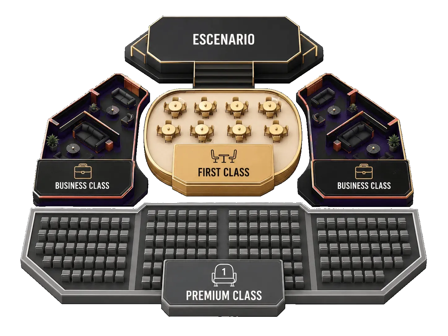 Mapa de Zonas y Escenario